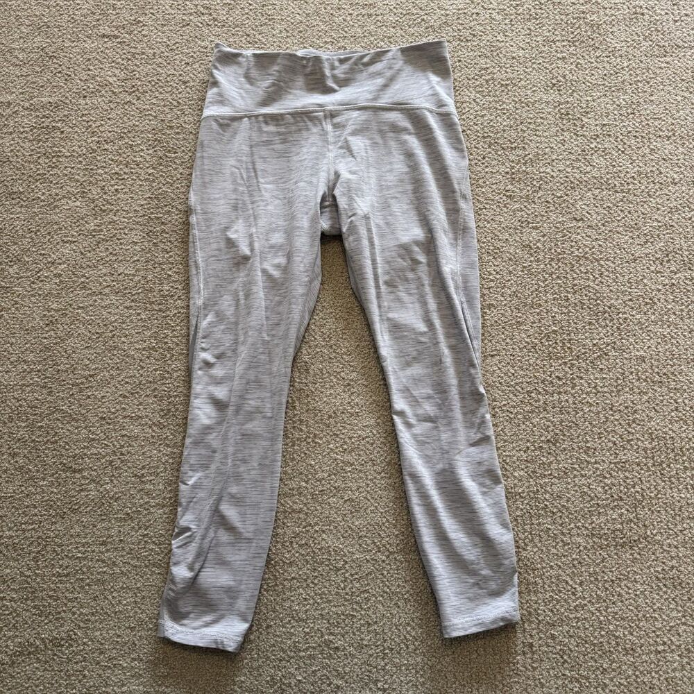 Lululemon Train Times Crop Leggings Womens 10 Gray Wee Are From Space Mesh 21